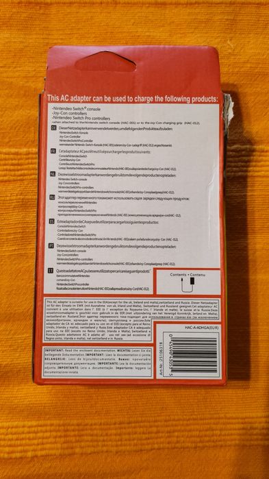 Nintendo Switch/OLED/Lite ładowarka oryginalna