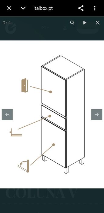 Venso móvel coluna da Italbox com cesto