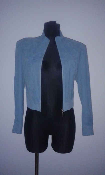 Kurtka M/L 38/40 damska wiosenna przejściowa niebieska ramoneska