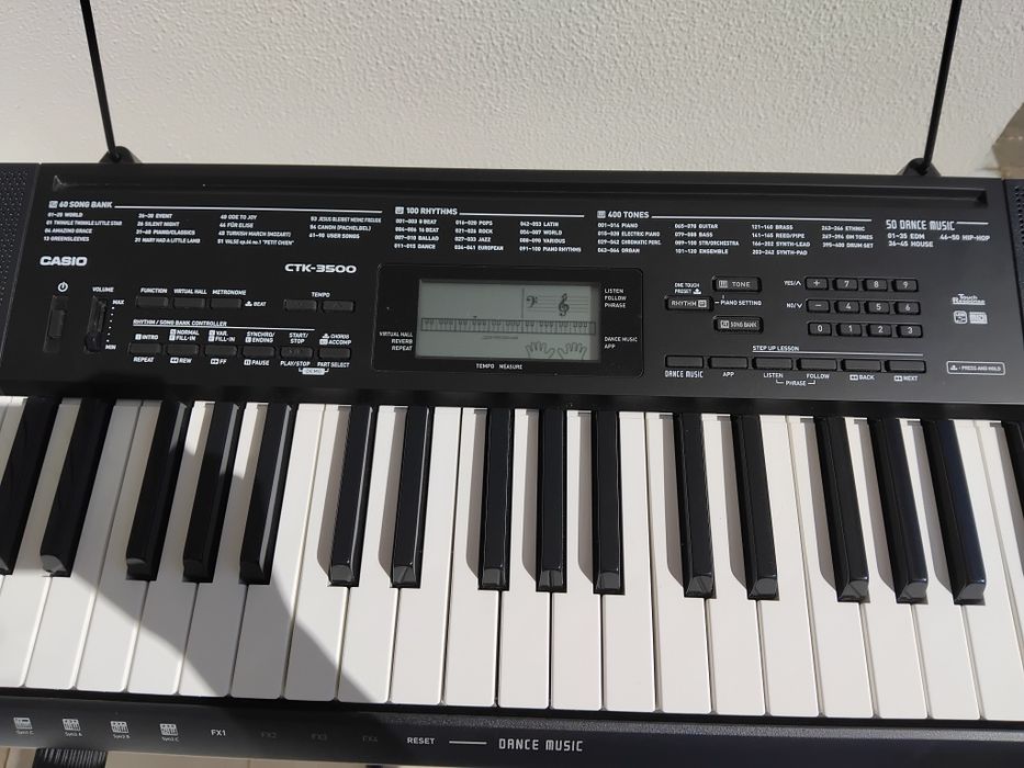 Teclado Casio CTK-3500 + suporte + adaptador