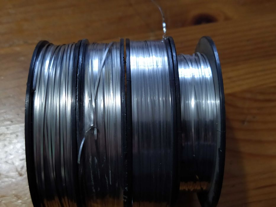 Плоский кантал 0.8 x 0.1 mm 500 ft Kanthal A-1 150м (нихром, фехраль).