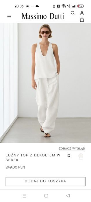 Bluzka damska z odkrytymi ramionami Massimo Dutti