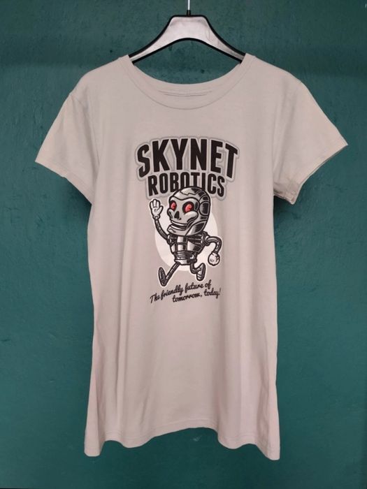 Bawełniany T-shirt Skynet Robotics koszulka Terminator bluzka robot męski tshirt z nadrukiem z Terminatora