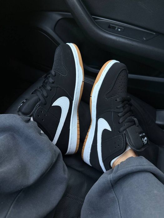 36-45 р зимові кросівки з хутром Nike SB dunk black gum