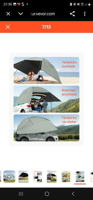 Toldo Veicular VEVOR 3 × 2 metros