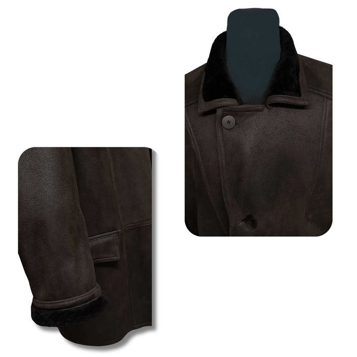 Kożuch Męski 3/4 Naturalna Skóra Brąz Rozm. 3XL / Promo - 200 zł