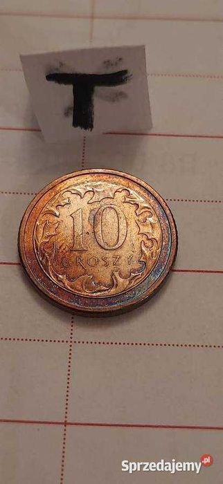 10 Groszy  2018 Rainbow  RARE kolorowa patyna na monecie