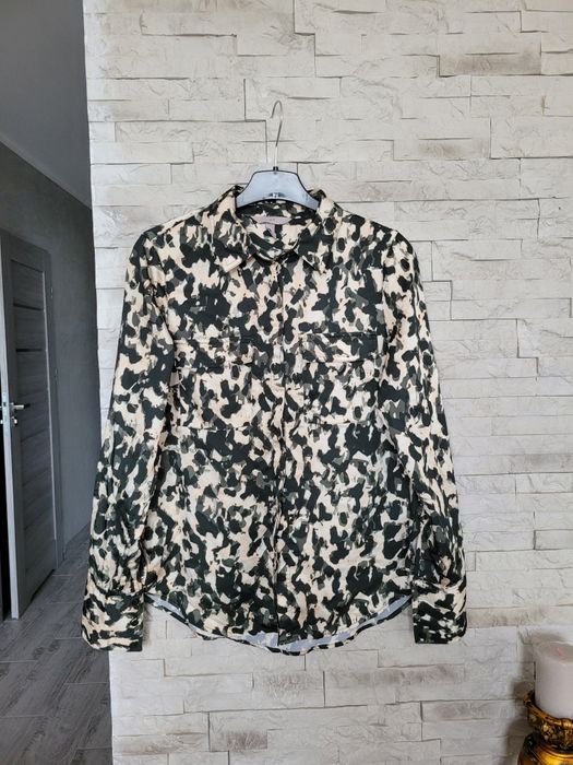 Nowa śliska koszula moro na guziki z kieszeniami H&M S/M