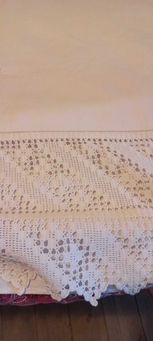 Lençol  branco com renda