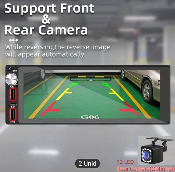 Rádio Carro Android Auto & Carplay + Câmara Traseira + Comando - NOVO