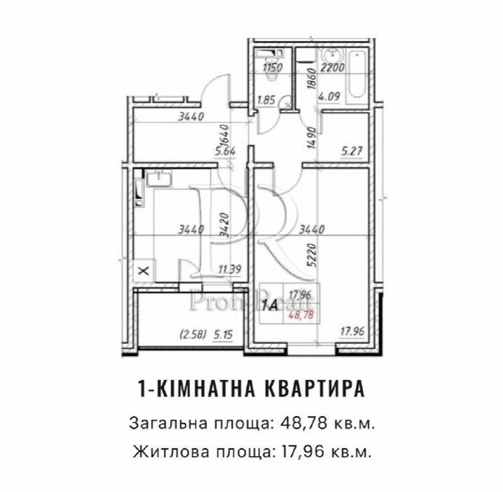 1-room apartment apartment by the address st. Konoplyanskaya (area 49 m²) - Atlanta.ua - photo 16