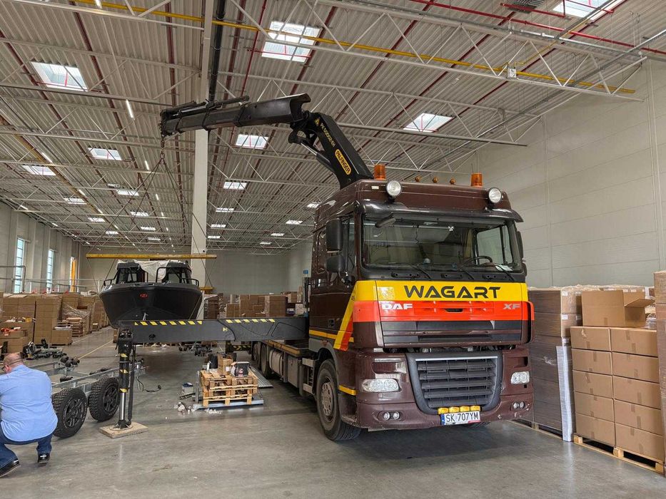 Usługi transportowe HDS transport maszyn kontener laweta dźwig TANIO
