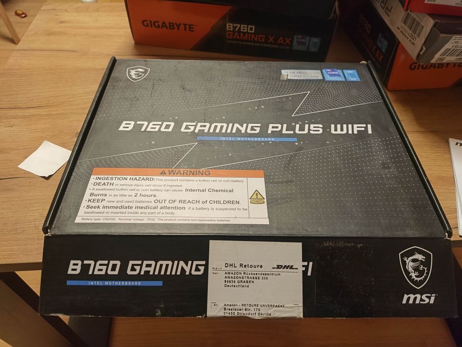 msi b760 gaming plus wifi lga1700 ddr5 uszkodzone piny zwrot nietestow