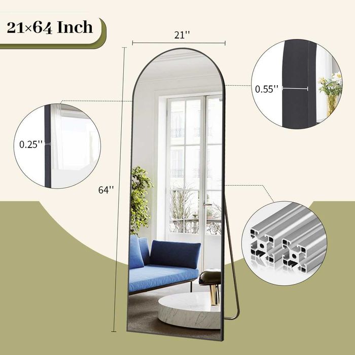 Nowe lustro/lusterko /stojące /tafla/ dekoracja/ czarne /163x53 !K627!