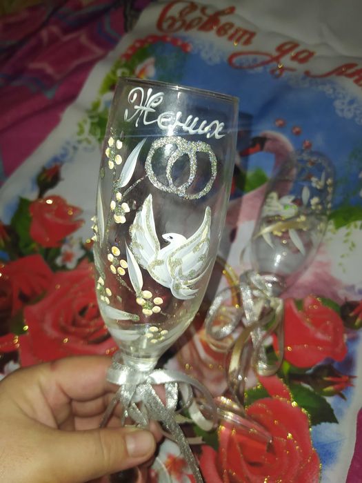 Свадебный набор бокалы, рушник