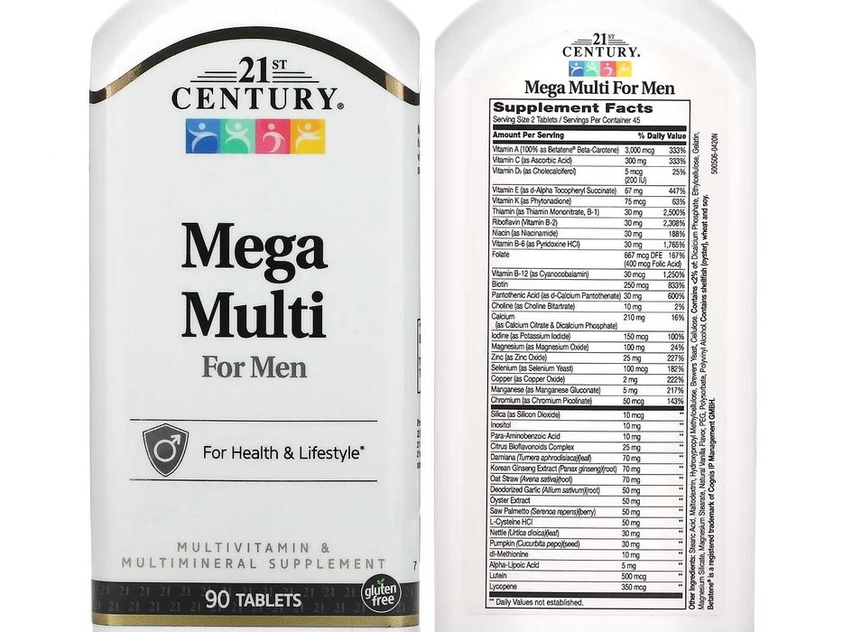 Мультивітамини для жінок чоловіків Mega Multi One daily Life Extension