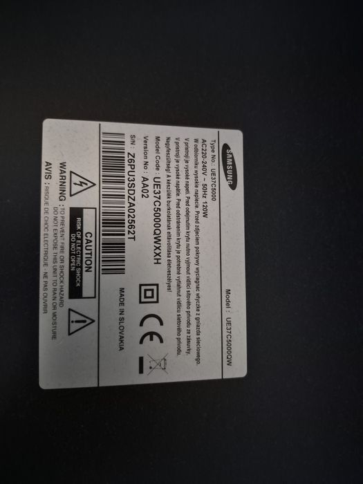 Telewizor Samsung UE37C5000QW 37" Full HD – Bardzo dobry stan
