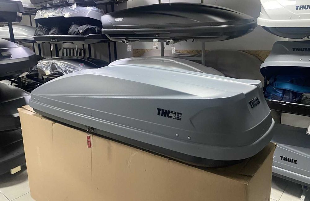 БУ Автобокс на крышу авто Thule Touring 780 L Titan серый матовый двухсторонний 420 литров 196x78x43 см гарантия установка прокат крепления Fast Click