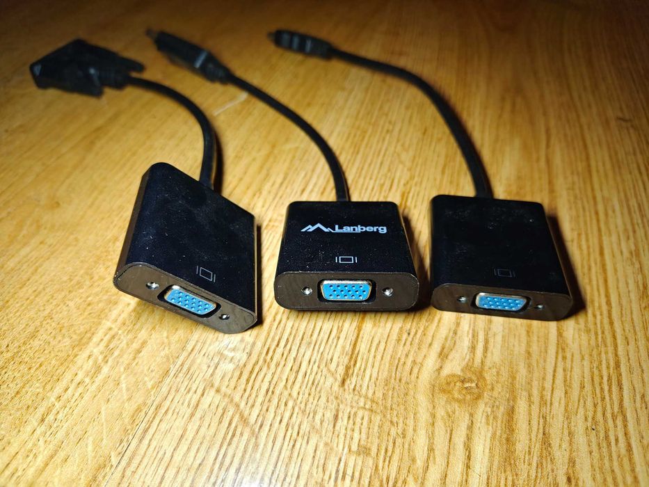 Zestaw ADAPTERÓW ( przejściówek ) HDMI, DVI, DisplayPort na VGA