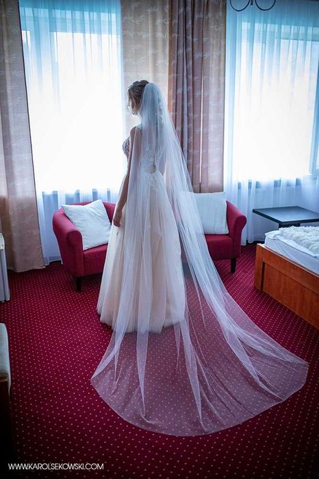 Suknia ślubna tiulowa z koronką + WELON GRATIS