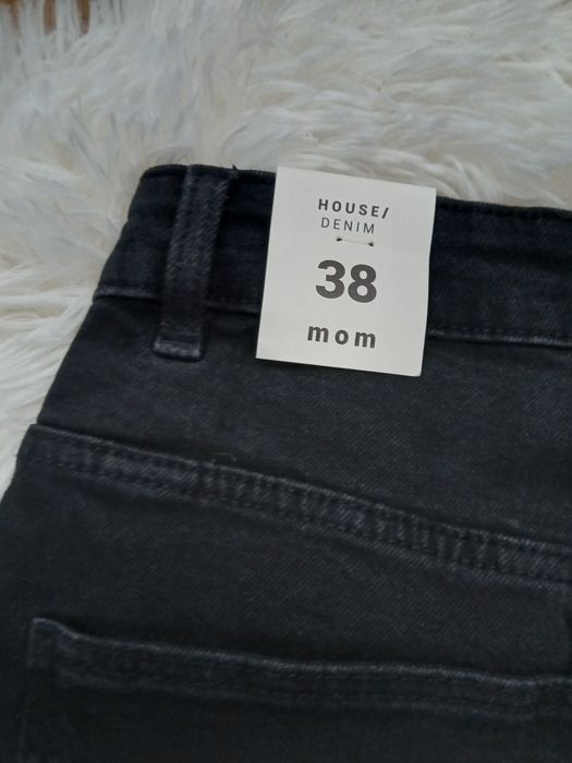 Czarne jeansy czarne M mom jeans M
