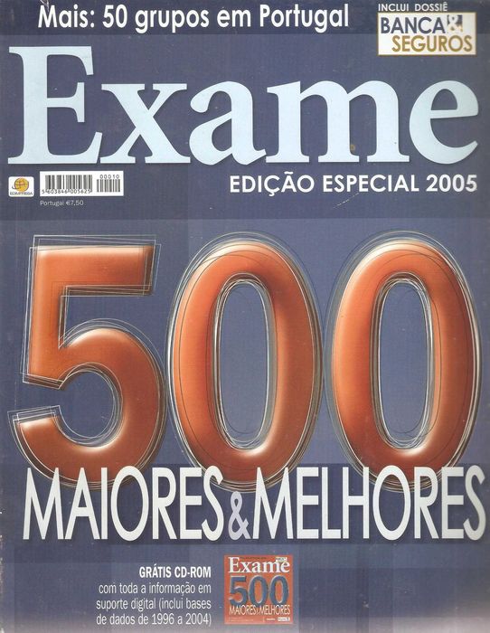 as 500 maiores 2005 rankings e 50 grupos na Exame e CD