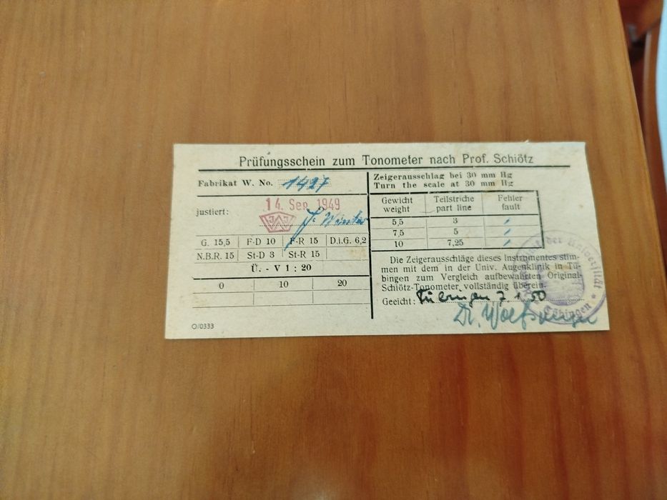 Tonometer Prof.schioetz colecionadores