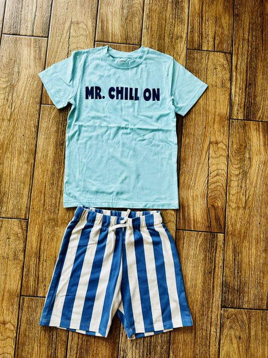 Spodenki w paski H&M 134 stan bdb