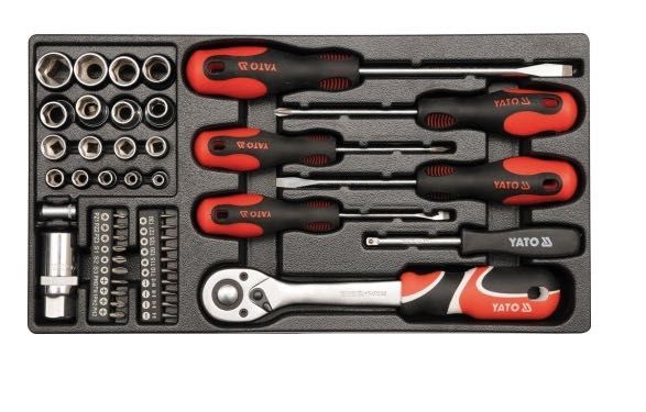 Skrzynka z narzędziami YATO komplet 80 elementów klucze kombinerki pro