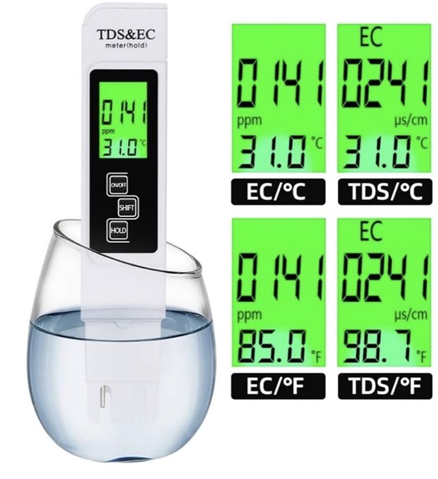 Biały cyfrowy miernik jakości wody