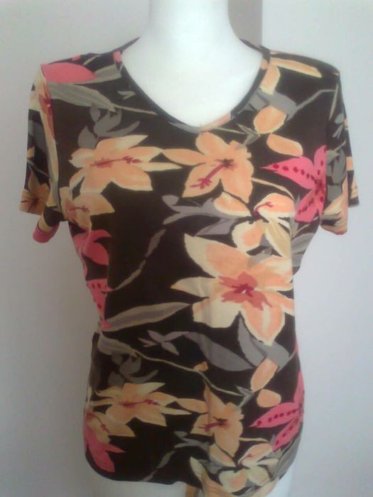 Kolorowa bluzka w kwiaty prawie desigual L/XL