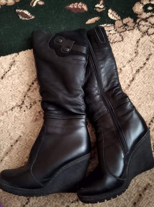 Женские зимние сапоги (36-37р) кожаные