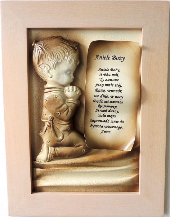 Obraz dla chłopca na Pamiątkę Chrztu - Komunii - 40x30cm - A2-C5