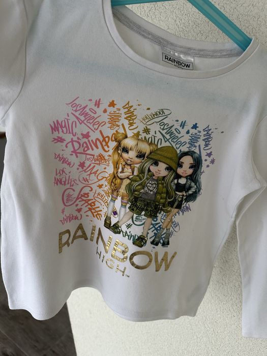 Biała bluzka długi rękaw / longsleeve George 122 / 128 Rainbow High