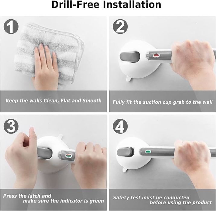 Uchwyt Naścienny Przyssawką Do Łazienki Dla Osób Starszych 40 cm