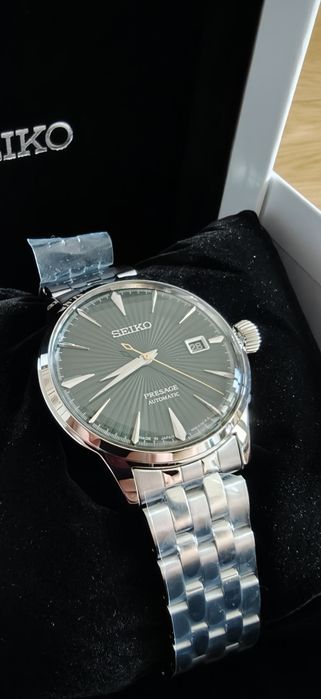 Zegarek męski Seiko SRPE15J1 Presage Automatic Zielony