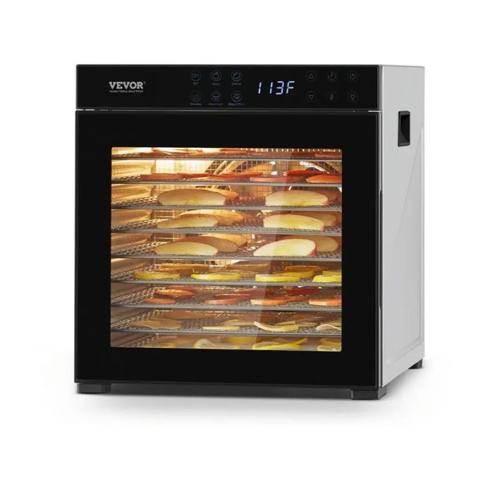 Desidratador de Alimentos VEVOR, com 10 Bandejas de Aço Inoxidável - Novo