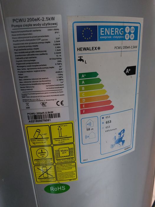 pompa ciepła cwu 200l