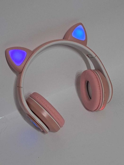 Słuchawki Dla Dziecka Bezprzewodowe z Uszami Bluetooth Świecące