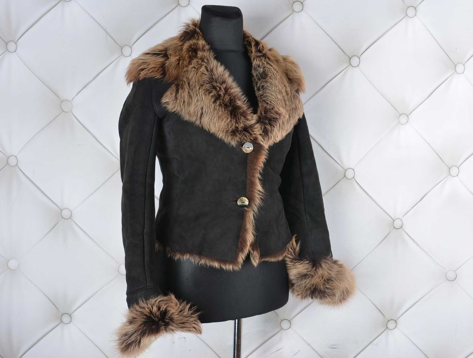 UNIMODA naturalny kożuch damski Toscana owca toskańska 38 M