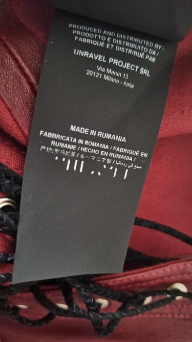 Balmain skórzane spodnie Burgund r. 26 XS