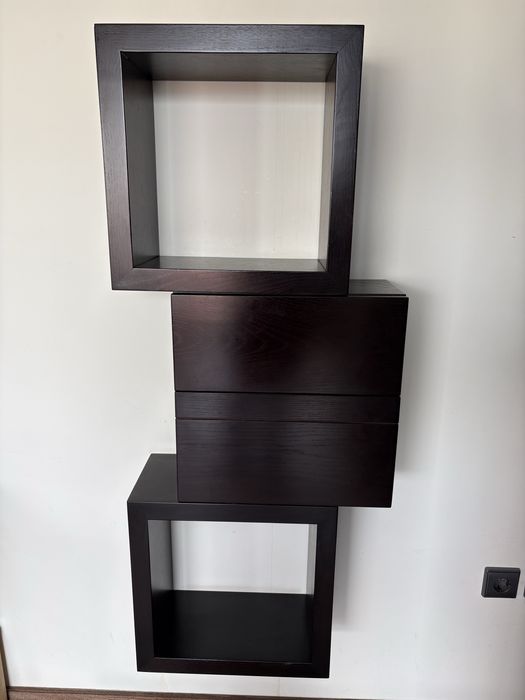 Estante Decorativa Moveme com Arrumação – Madeira Wengué