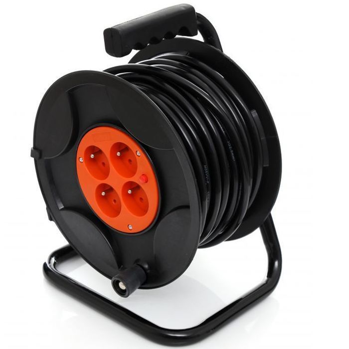 Przedłużacz Bębnowy Budowlany 50M 3X2,5 Na Bębnie 4 Gniazda Ogrodowy