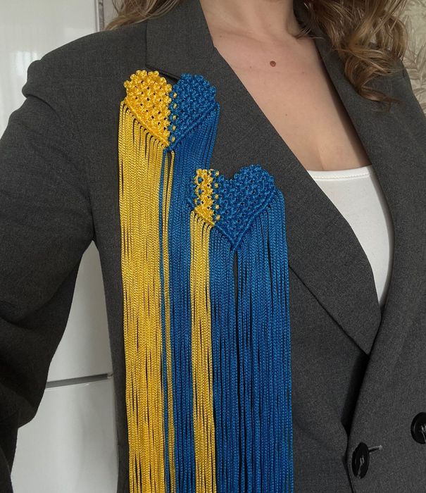 Брошка макраме, прикраса, аксесуар