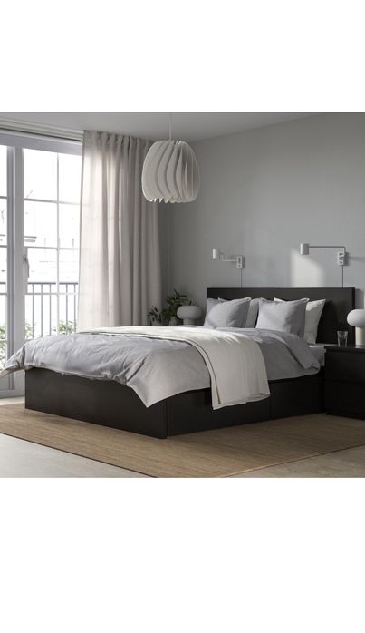 Cama IKEA MALM 140x200 + Gavetas + Estrado + Colchão Molaflex