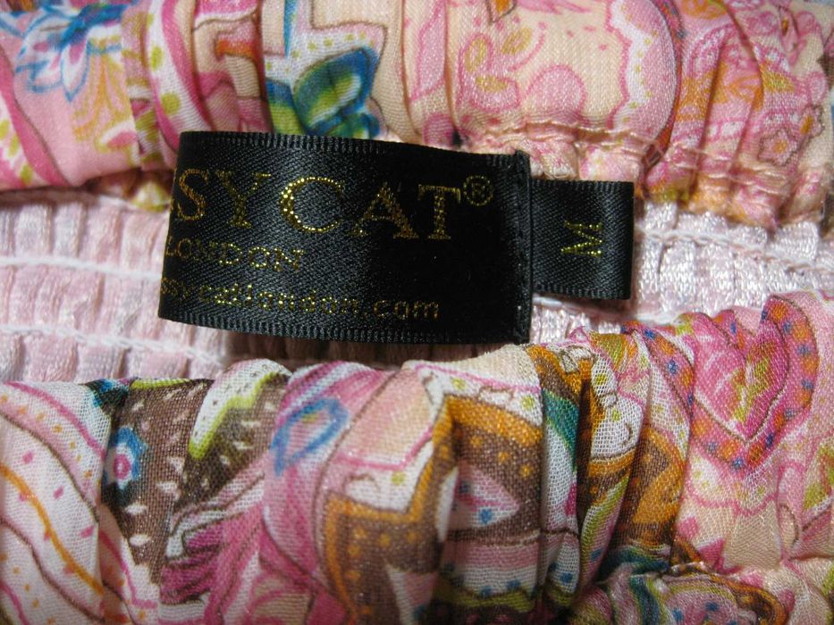 довгий шифоновий рожевий легкий летючий сарафан М Pussycat