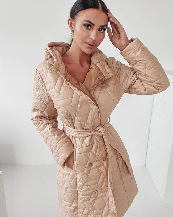 Płaszcz damski Olavoga COMFY BEAUTY S beż pikowany