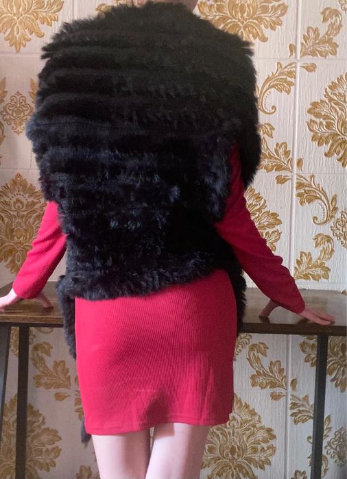 Unikat - kamizelka z naturalnego futra kardigan narzuta