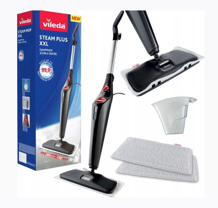 VILEDA Mop Parowy Elektryczny Steam Plus 3 Tryby Czyszczenia Prezent