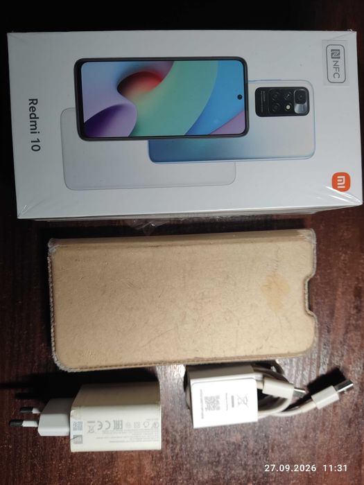 Продам Xiaomi Redmi 10 4/64GB Grey чехол/стекло ЗУ 22.5W кабель коробка